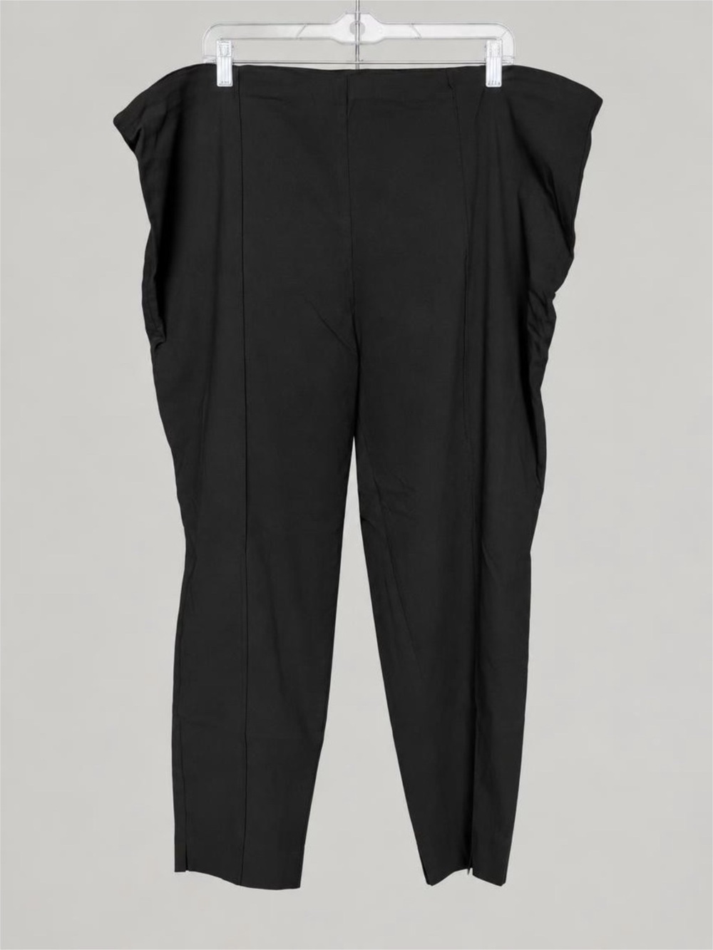 Terra & Sky Black Tapered Front-Seam Dress Pants